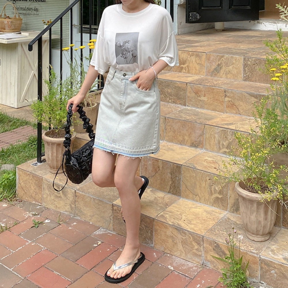 (JSTYLEのイーブレット) イーブレットガーディアンウォッシングデニムスカート Jスタイル