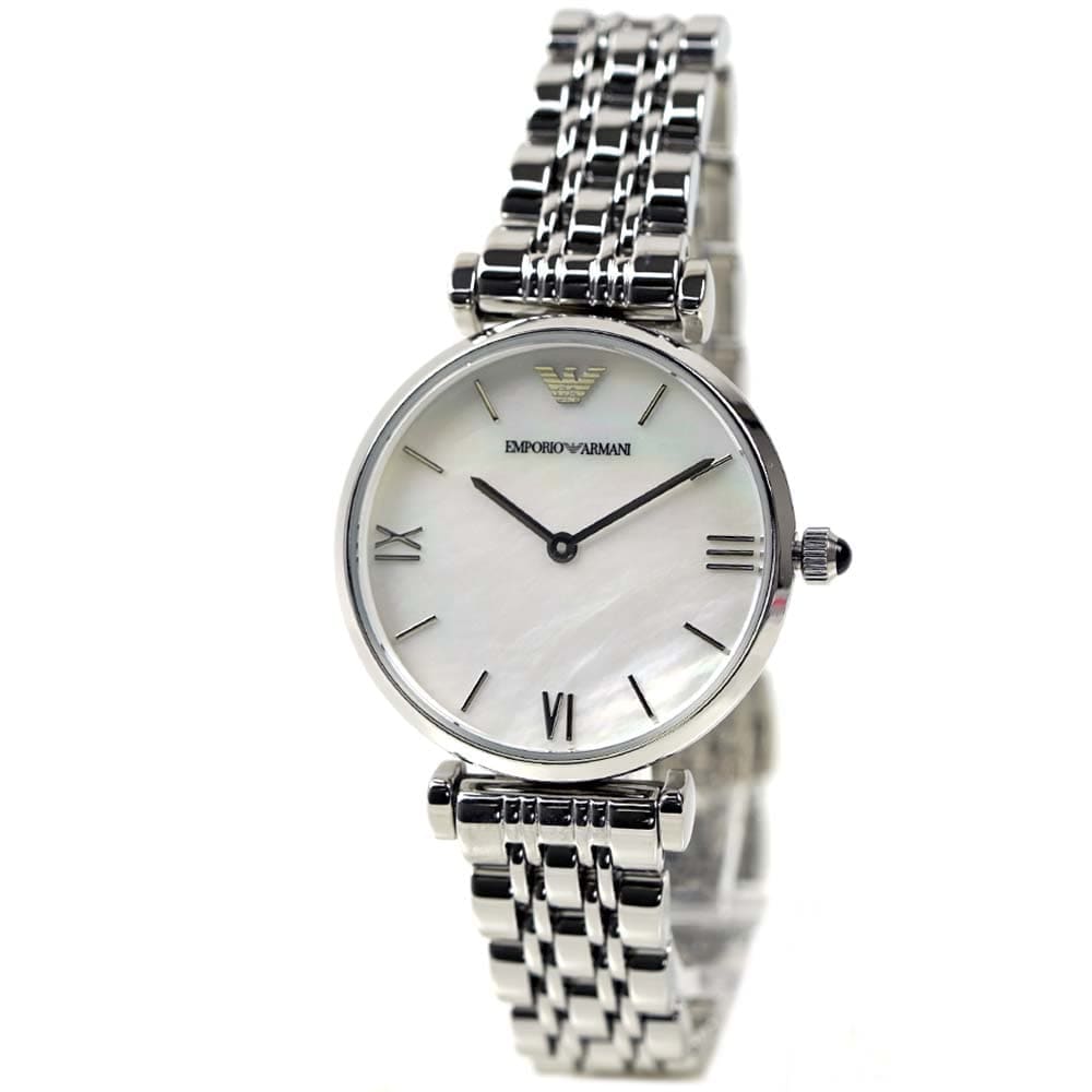 エンポリオ アルマーニ 腕時計 レディース EMPORIO ARMANI クラシック ホワイトシェル ステンレスベルト AR1682