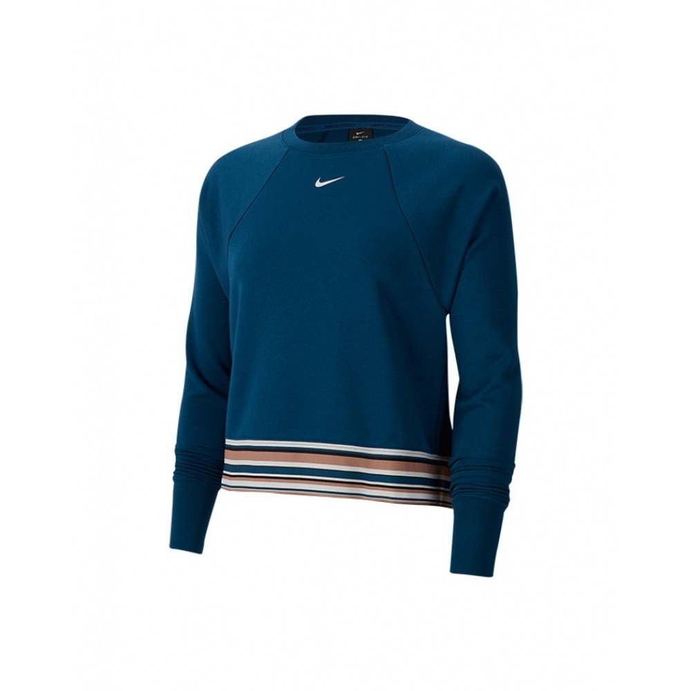 ナイキドライゲットフィットフリースロングスリーブクロップ T シャツブルー