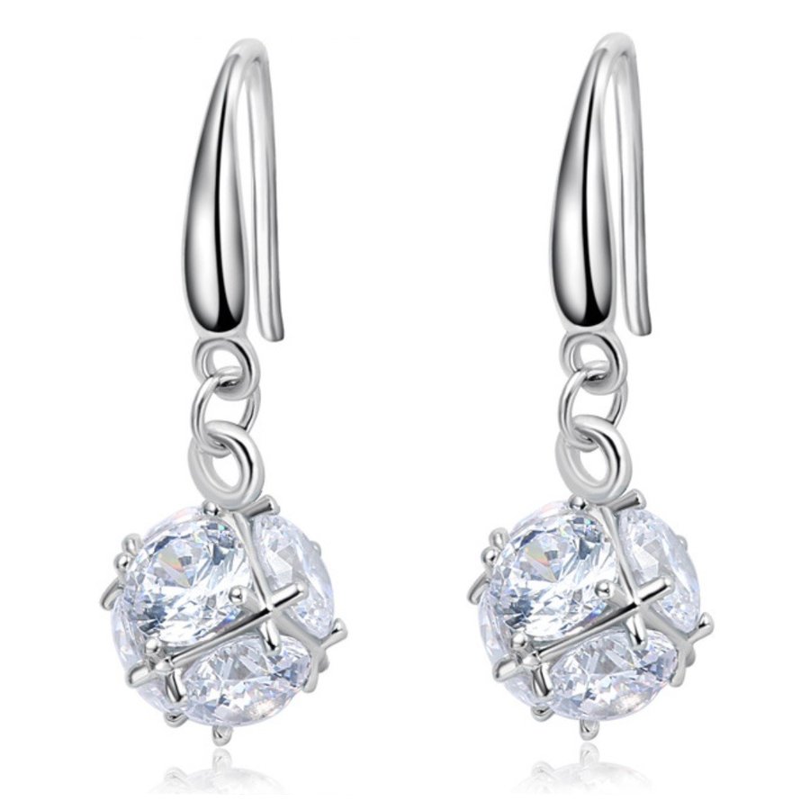 フックピアス ピアス レディース 超豪華12粒 揺れるダイヤピアス プラチナ仕上げ シルバー925