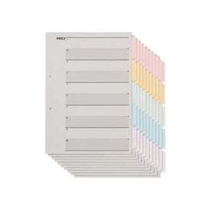（まとめ） TANOSEE 見出しカード（エコノミータイプ） A4タテ 2穴 5色5山+扉紙 1パック（10組） 15セット