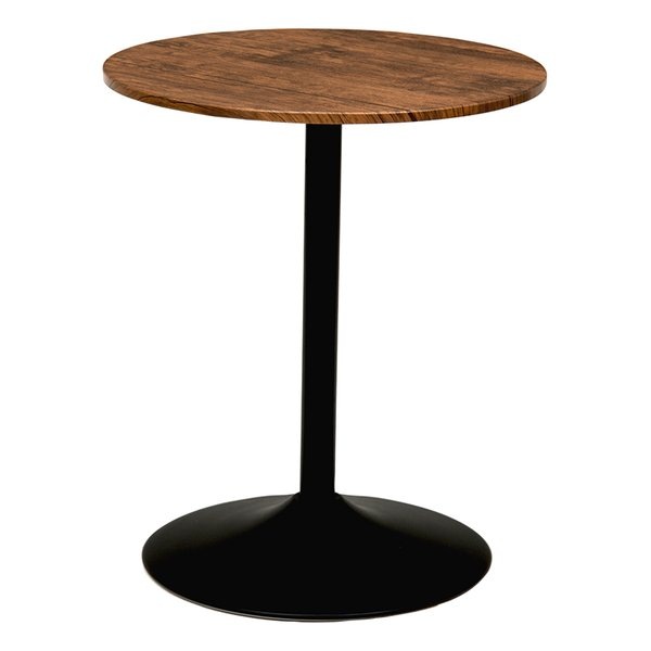 カフェテーブル 丸型 おしゃれ スチール 組立式 ブラウン・直径60×高さ70cm LT-4918BR