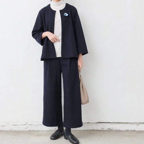 【着た瞬間 即お洒落見せ！】 通勤 無地 カーディガン+パンツセット 2点SET