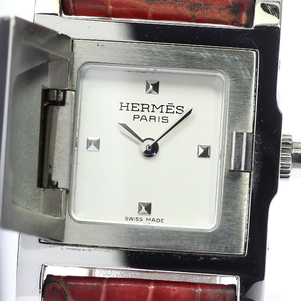 エルメス HERMES ME2.210 メドール クォーツ レディース 内箱保証書付き_715448【中古】