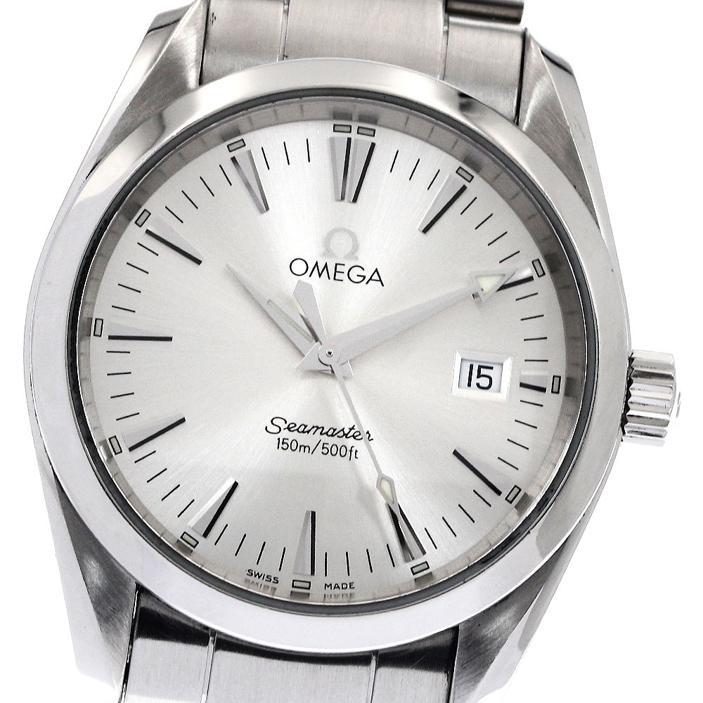 オメガ OMEGA 2518.30 シーマスター アクアテラ デイト クォーツ メンズ 良品 保証書付き_895021【中古】