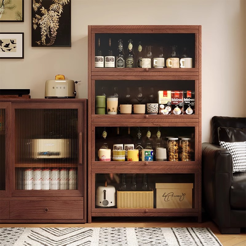 ミドルスタイルの木製カップホルダーダイニングテーブルカップストレージカップストレージカップコーヒーカップウォーターカップティーカップティーカップティーカップダストプルーフストレージ配置キャビネット