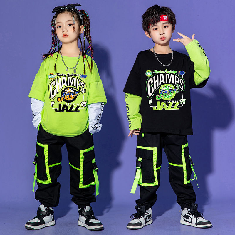子供の街のダンスのファッション服のヒップホップのスーツの男の子のhiphopのファッションのブランドの女の子のジャズのダンスの公演の服装のズボンのファッション