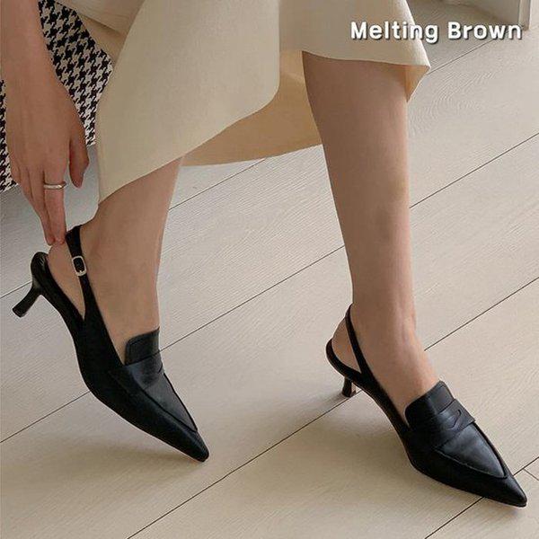 女性ミドルヒールスリングバックシューズ K64