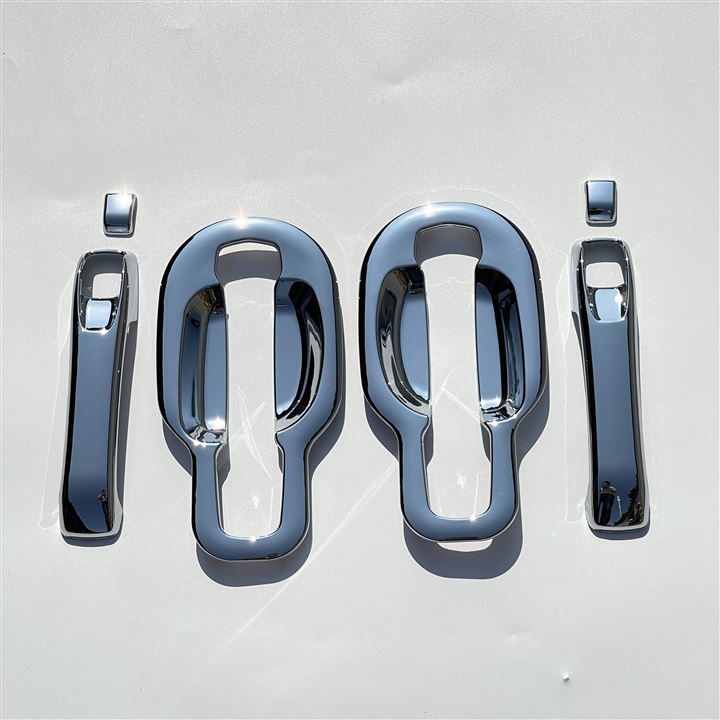 日野・エアループプロフィア レンジャープロ用 ドアハンドルガーニッシュ ボタンカバー付き トラック用ドアノブメッキパーツ トラック用品 外装 トラック部品(ドアハンドルガーニッシュ)