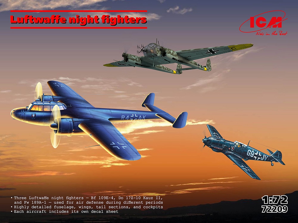 ICM 1/72 ドイツ空軍夜間戦闘機3機セット【72209】 プラモデル ICM 72209 ドイツクウグンヤカンセントウキ3キセット