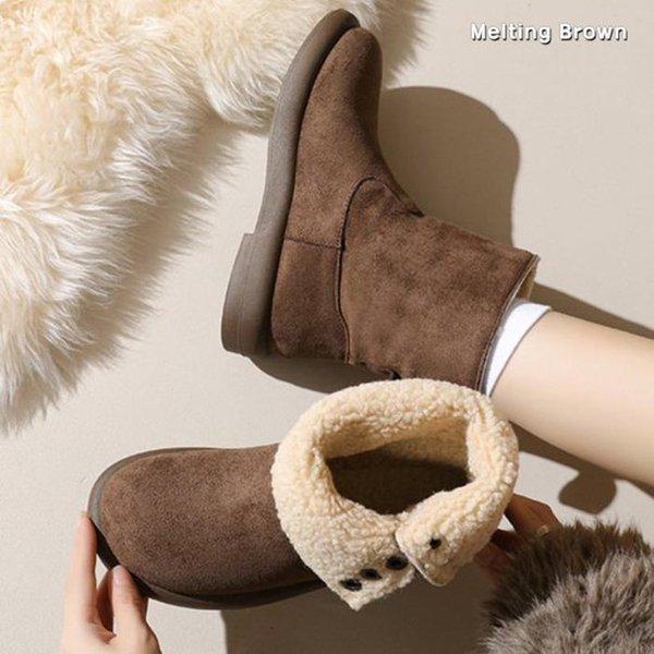 女性用ファーブーツ スエードショートブーツ SS80