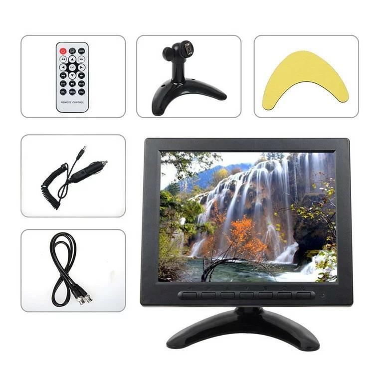 8インチIPS液晶オンダッシュモニター　メディアプレイヤー　動画対応　HDMI/VGA/RCA入力　USBメモリ再生　上下左右反転　バックカメラ信号対応　DC12V　CMN800