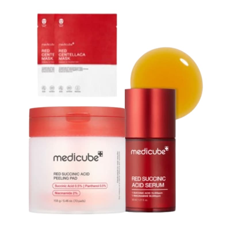 レッドアクネセラム 30ml+レッドアクネ ピーリングパッド70枚+レッドシカマスク2枚