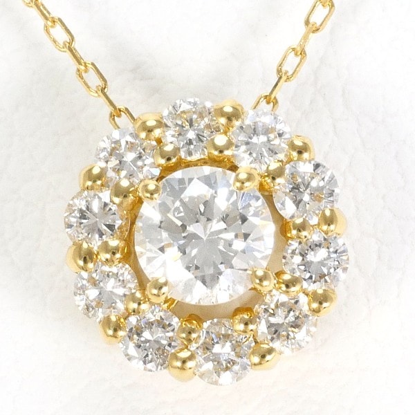 K18 18金 YG ネックレス ダイヤ 0.21 VS1 0.22 鑑別書 ジュエリー 中古