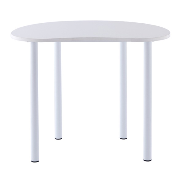 カウンターテーブル スチール製 ビーンズハイテーブル 幅120cm テーブル ビーンズ ハイタイプ オフィス 机 豆型 作業台 豆 PC かわいい 白 ホワイト サイドテーブル 法人限定