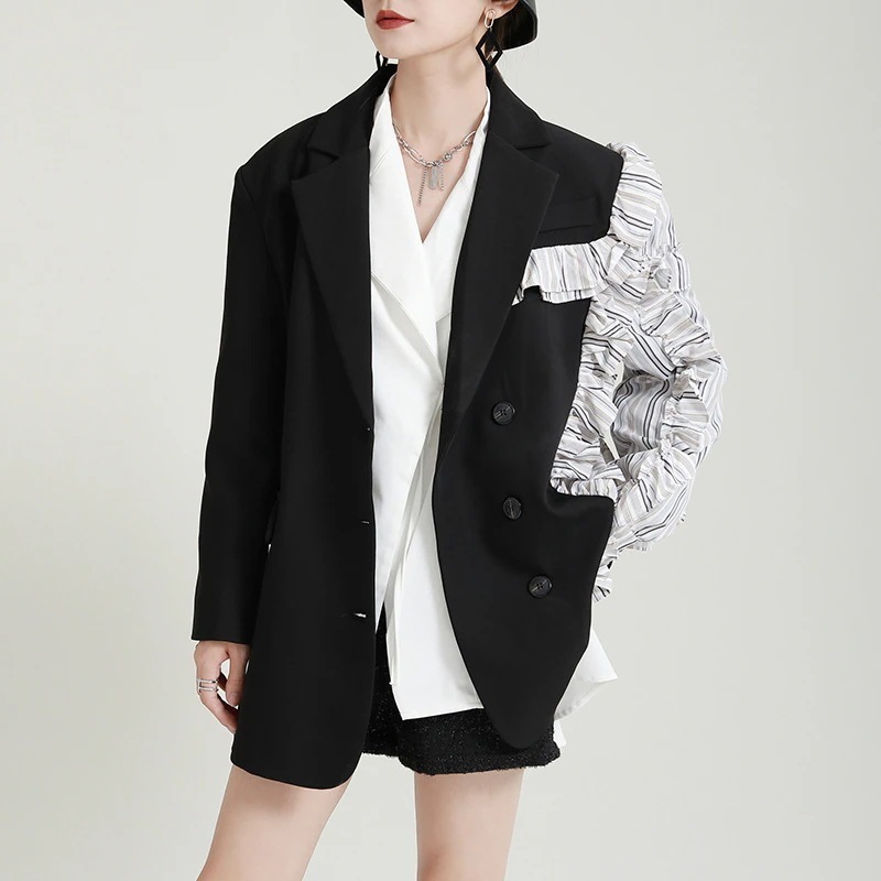 【3日出荷】韓国ファッションスーツレディーストップス長袖開襟制服カーディガンアウター春ジャケット新作着映え着痩