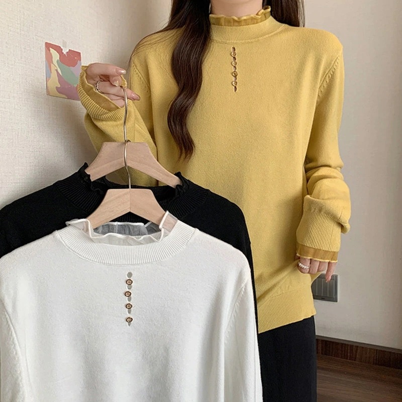 レディース 長袖 プルオーバー セーター フィット ベーシック タートルネック トップス ファッション ストレッチ ニット ストライプ リブニット 秋冬 大人 レディース 長袖 プルオーバー セーター フィット ベーシック