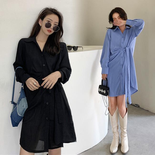 春 夏 シャツワンピ 長袖 レディース ワンピース ショート丈 シャツ ゆったり ロングシャツ 薄手 ショートワンピ 通勤 シャツワンピース 長袖シャツ