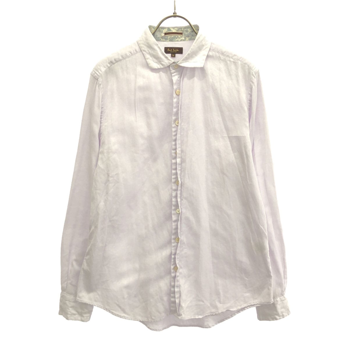 長袖 シャツ M ラベンダー メンズ 古着