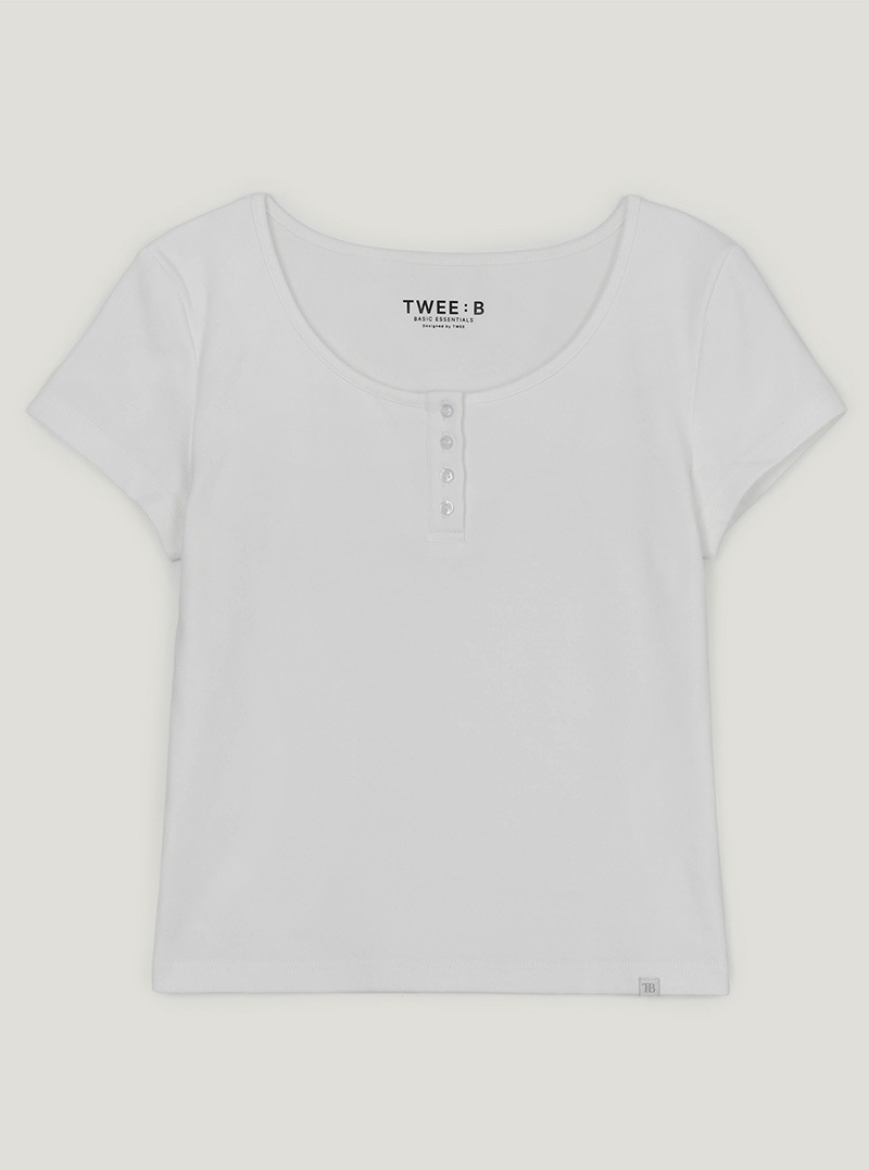 TWEEE [TWEEE: B] エルンベーシックヘンリー Uネックショートスリーブ Tシャツ