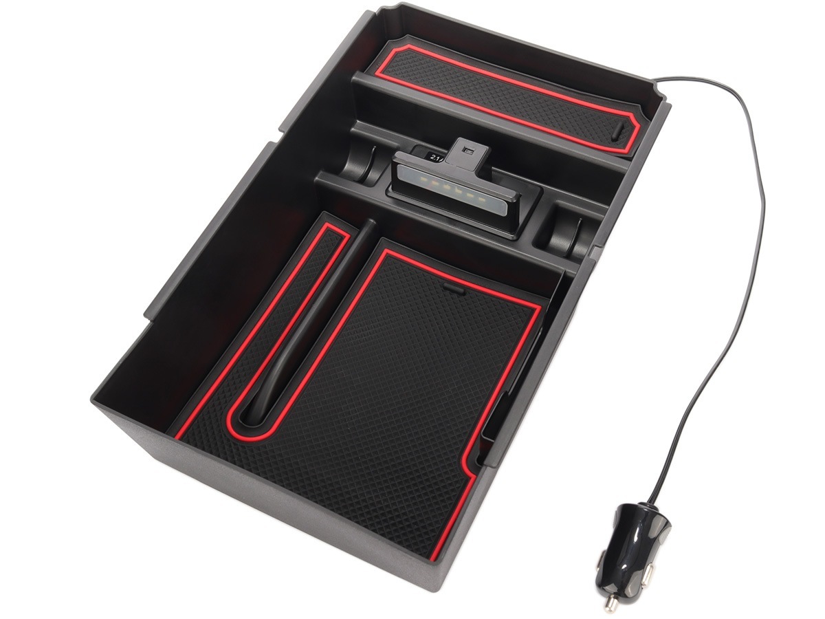 NX200t センター コンソール ボックス トレイ USB 2ポート 急速充電 LED センサーライト S-890