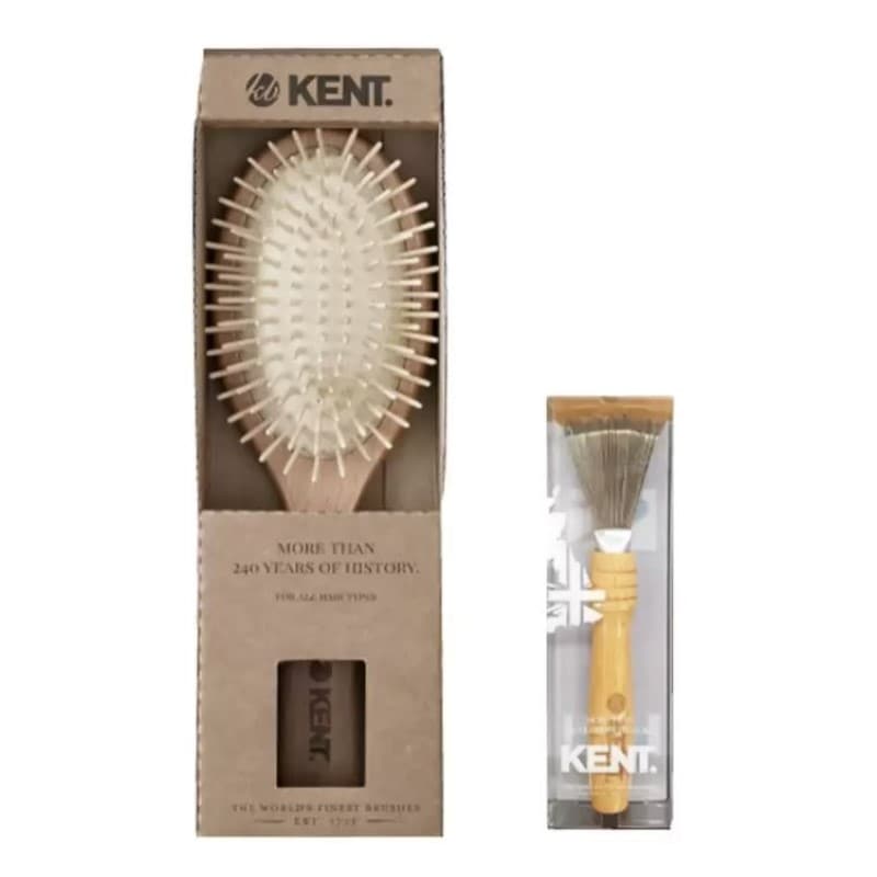 [Kent] ケント クッションブラシセット/ クッションブラシ (L) 1本+ ヘアブラシクリーナー