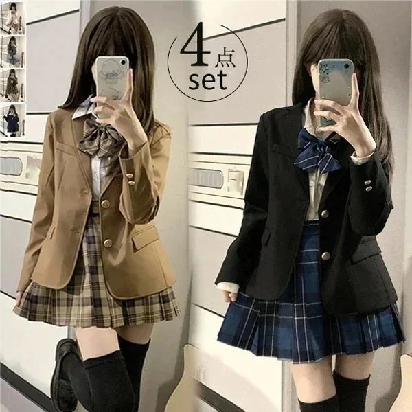 卒業式 スーツ 女の子 ブレザー 入学式 入学祝い 4点セット 中学生 高校生 中高生 大きいサイズ 小学生 卒業式服 小学校 子供服 ゆったりサイズ フォーマルスーツ 女児 ジュニアスーツ 4,913円