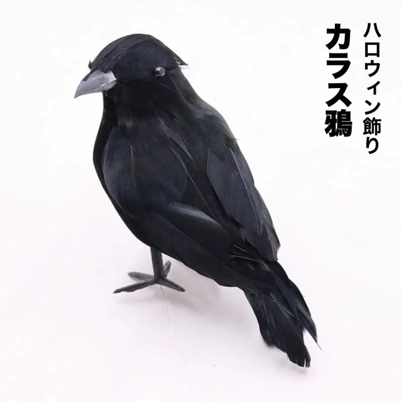 新品登場 「六点セット」ハロウィン 飾り 羽付きカラス 鴉 羽 怖い 恐怖 雰囲気 パーティー コスプレ COS 欧米 プレゼント ギフト かっこいい コミケ クリスマス