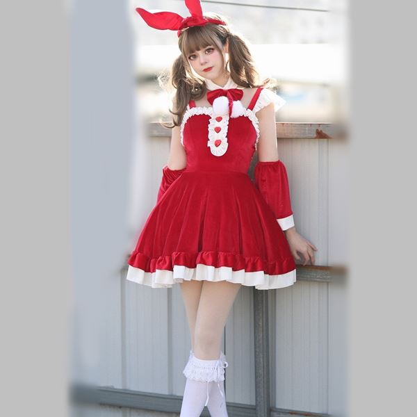 当日発送5Lサイズ 大きいサイズ クリスマス バニーガール バニー クリスマスバニー サンタ パーティー イベント 忘年会 サンタコス サンタガール コスプレ コスチューム ハロウィン 衣装 イ