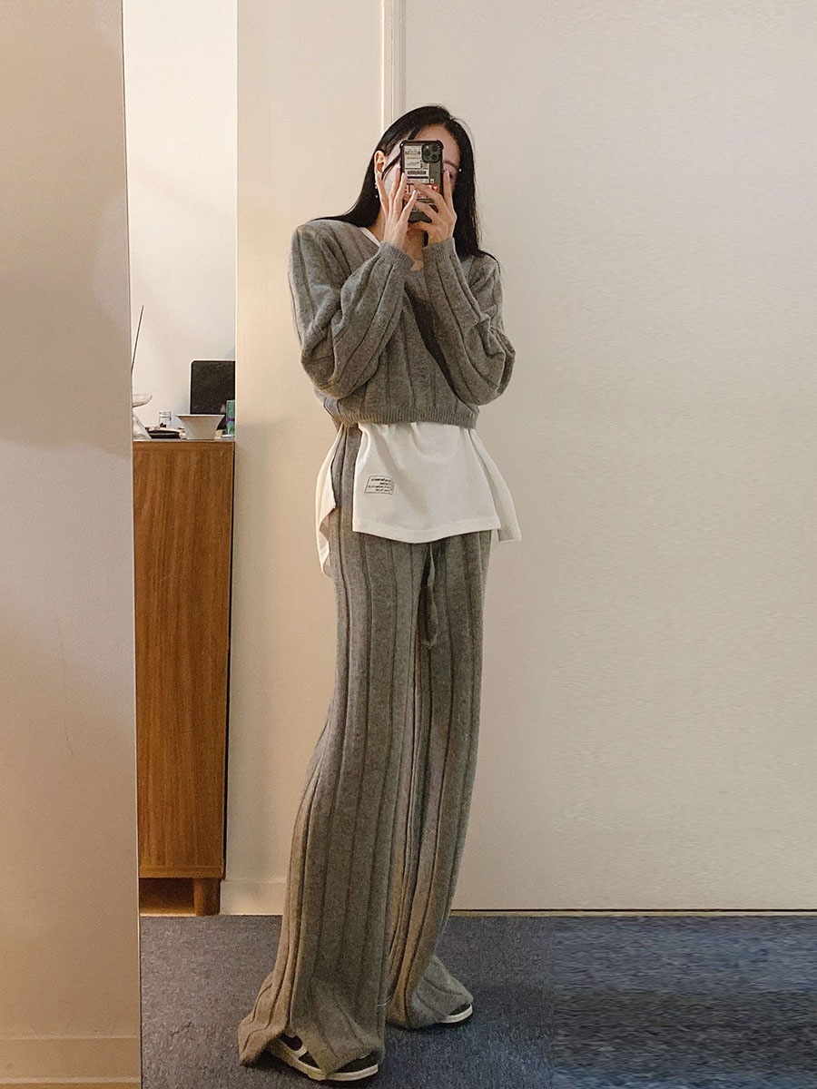 ウール ニット ルーズ 着飾ったような着飾ってないようなツーピース セット 8,303円