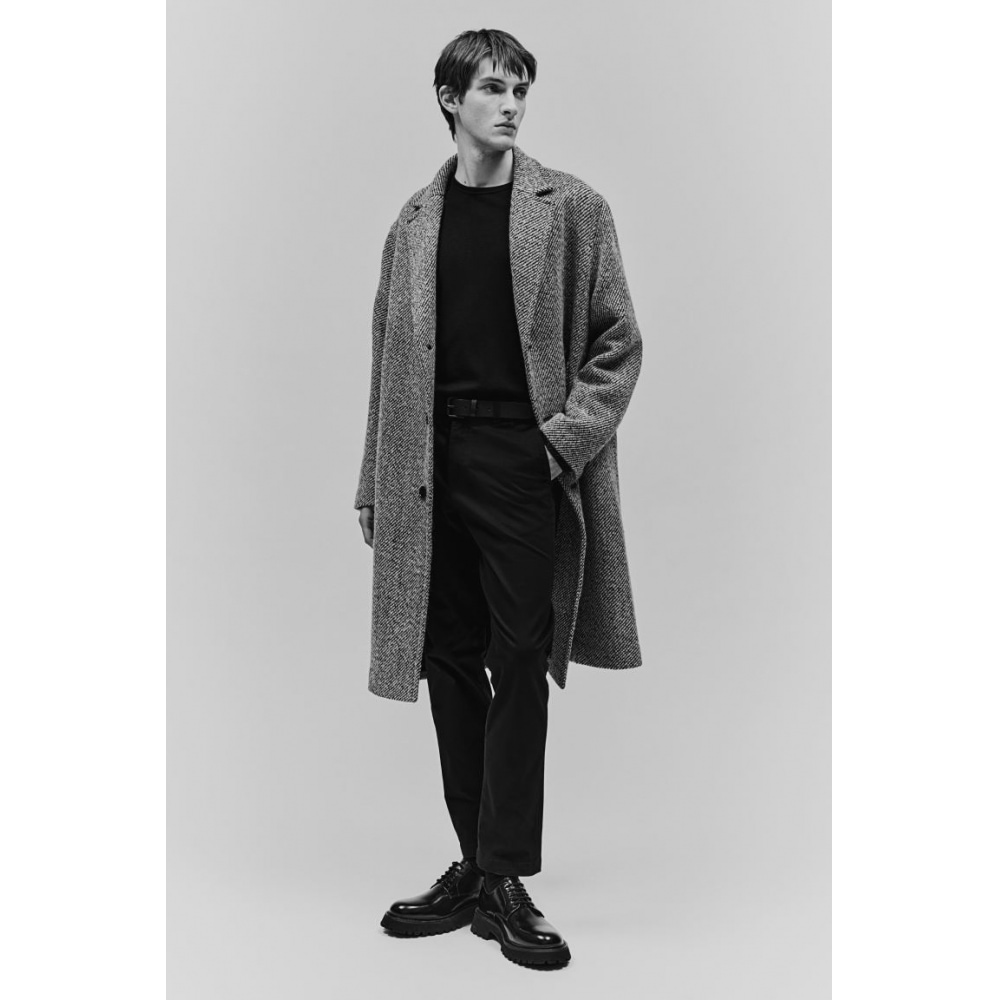 H&M コットンチノパンツスリムフィットブラック