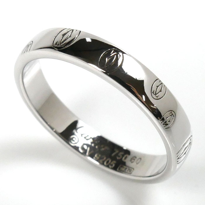 CARTIER カルティエ K18WG ホワイトゴールド ハッピーバースデー リング・指輪 19号 60 5.7g ユニセックス 中古 美品 57,000円