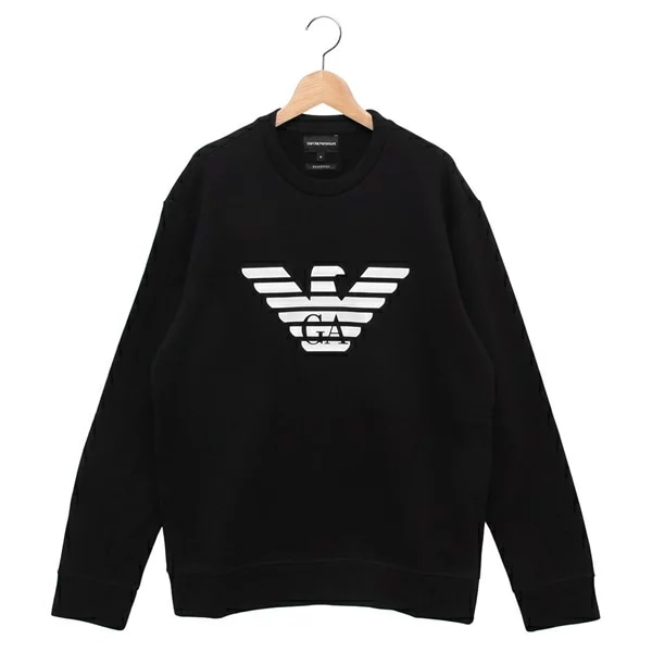 スウェット イーグルモチーフ ブラック メンズ EMPORIO ARMANI 8N1MR6 1JRIZ F008