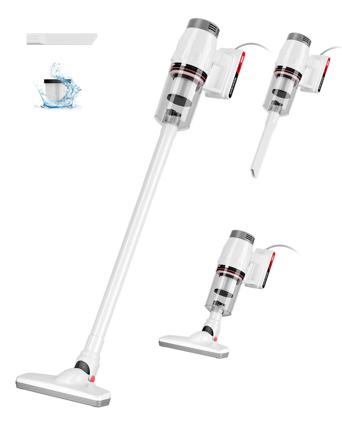 掃除機 コード式【38000Pa超強吸引1.1kg超軽量静音設計2025革新モデル】 Waihipa スティック掃除機 6Ｍ電源コード HEPA多重濾過 ゴミ捨て簡単 サイクロン 式 コンパクト