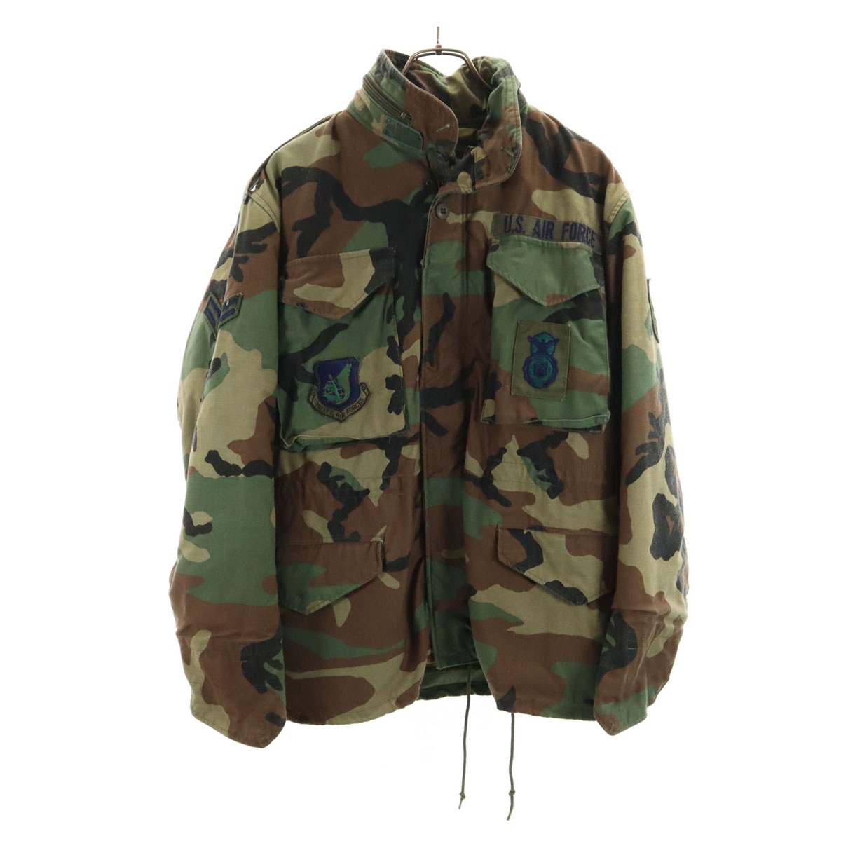 US ARMY アメリカ軍 80s アメリカ軍 ヴィンテージ カモフラ柄 ライナー付き ミリタリージャケット S カーキ 迷彩 メンズ 古着