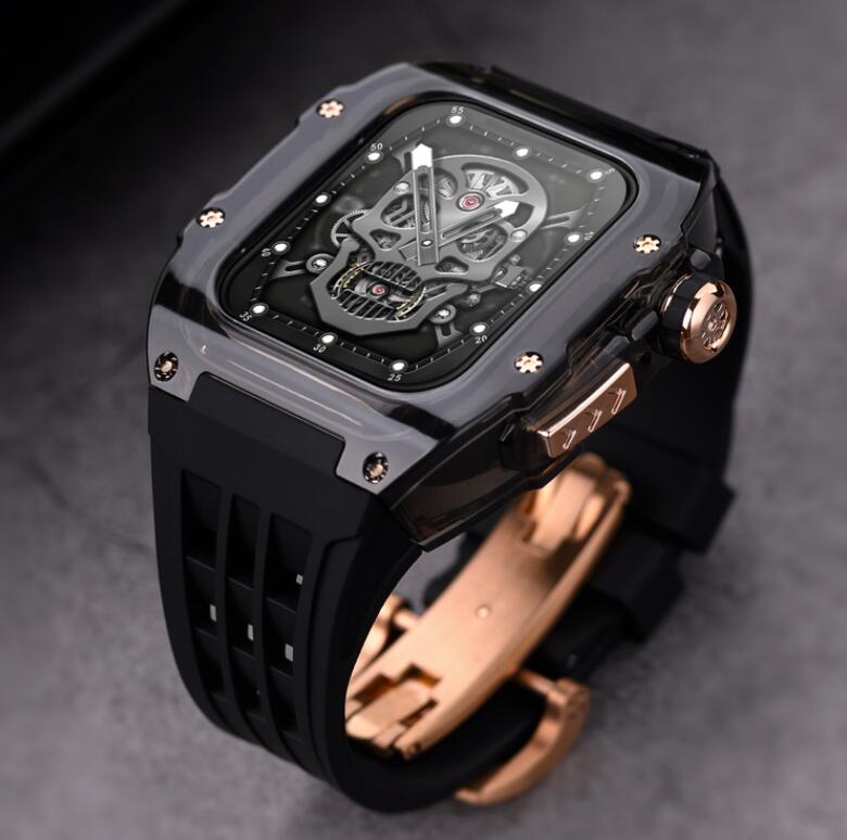 高品質新入 Apple Watch S8 用バンド 49MM /44MM/45MM Apple Watchの改造 オールインワンバンド インサートドリル アップルウォッチ バンド バンド 一体型 バン