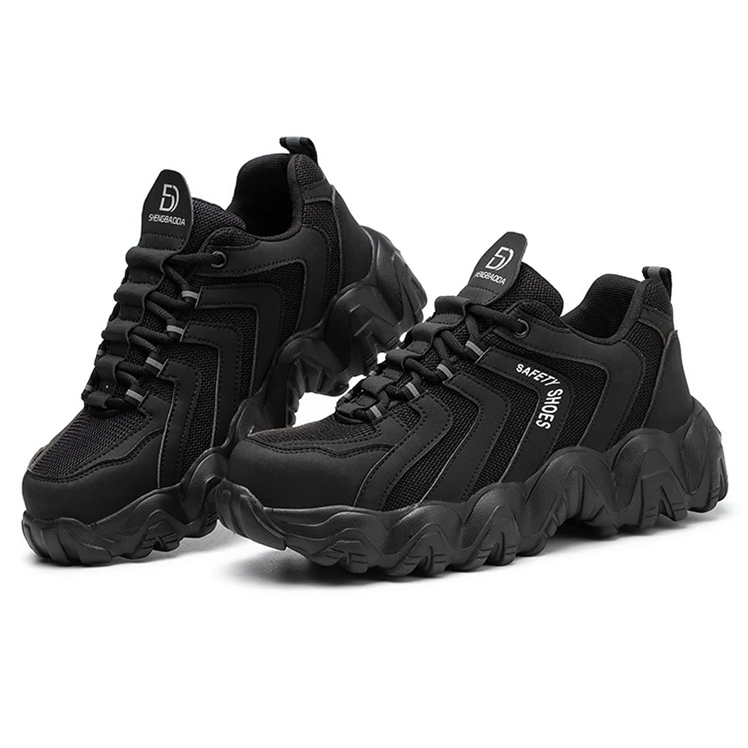 [ＰＡＦＨＬ] 安全靴 メンズ ワークマン レディース 作業靴 鋼先芯 黒 ブラック つま先保護 防滑ソール 貫通防止 工場現場 衝撃防止 23.0cm-29.0cm 25.5cm