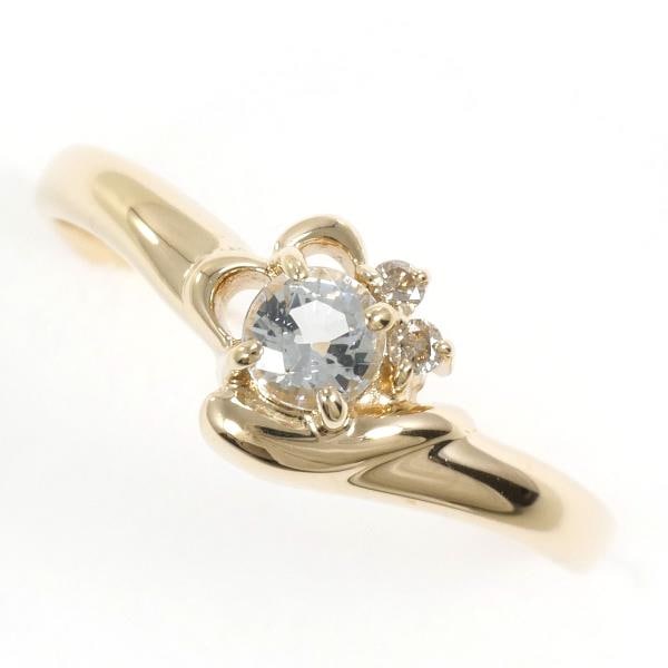 K9YG リング 指輪 11号 アクアマリン ダイヤ 総重量約1.2g ジュエリー 中古