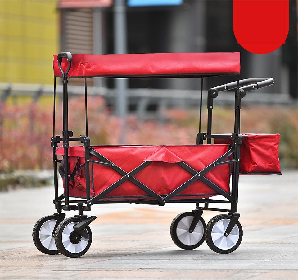 BTM キャリーワゴン 屋根付き 長物対応 折りたたみ 耐荷重100kg 軽量 頑丈 持ち運び便利 キャリーカート 台車 アウトドア キャンプ用品 買い物