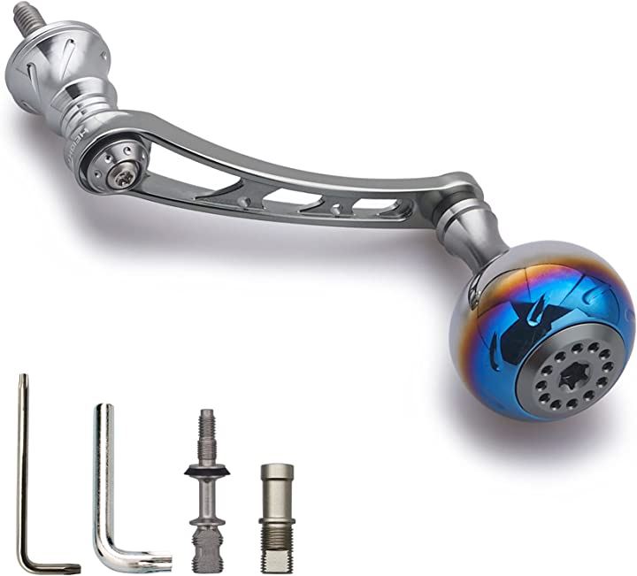 56mm リール ハンドル 30mmノブ搭載 シマノ SHIMANO ダイワ DAIWA 通用 スピニングリール Aurora 391( ガンメタル(ノブ)＆ガンメタル(ハンドル))