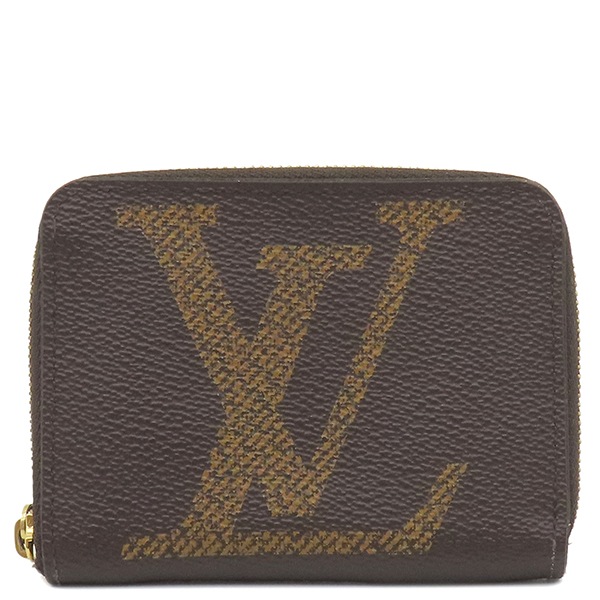 ルイヴィトン LOUIS VUITTON コインケース ジッピー コインパース モノグラムジャイアントキャンバス モノグラム ゴールド金具 茶 小銭入れ カード入れ M69354 SN0220【中古】