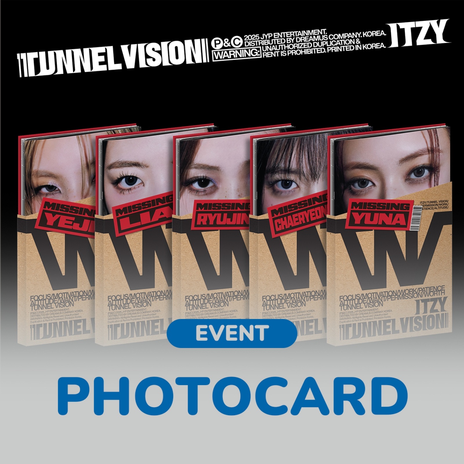 【ウィズミュー特典】 【セット/アルバム5種】 ITZY - TUNNEL VISION (Member Ver.)
