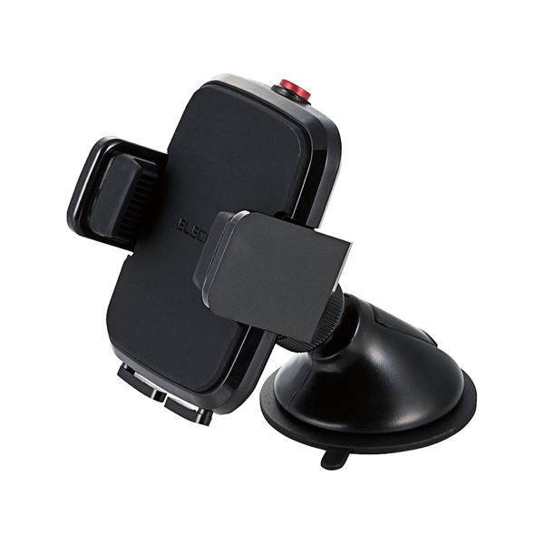 (まとめ)エレコム 車載スマホスタンドP-CARS02BK ブラック(×2セット)