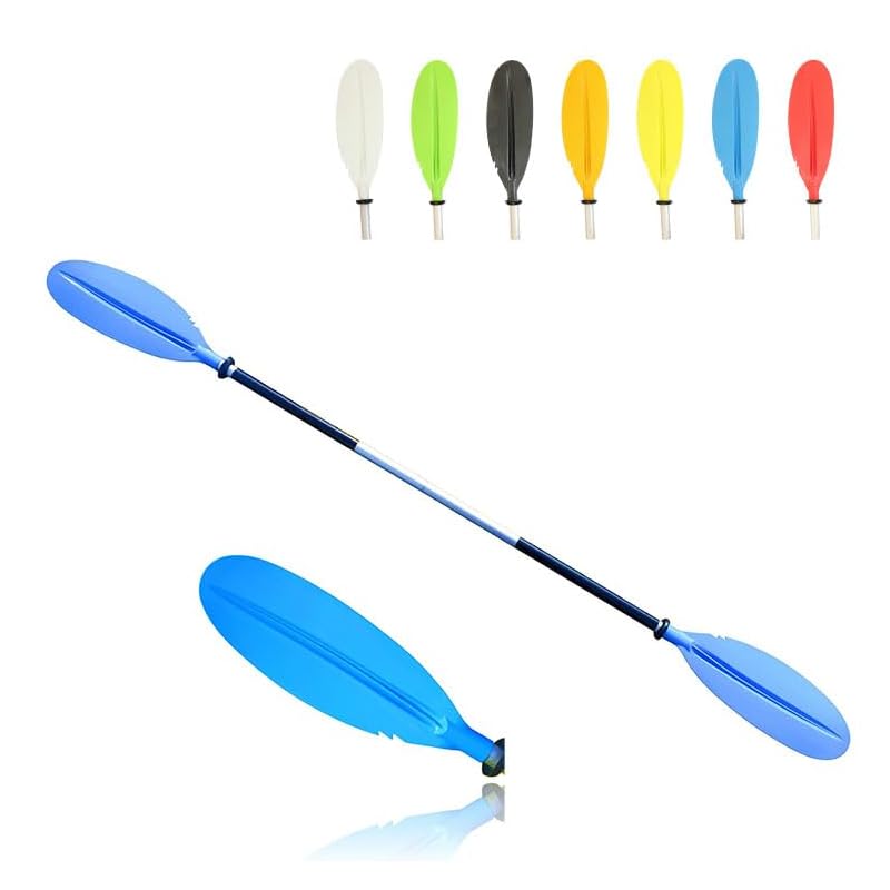 MORGEN SKY パドル カヤックパドル ダブルプレード アルミパドル 2ピース分割 kayak用 親子揃い ツーリング フィッシング ボートオール アルミ合金 軽量 収納便利 BR01 (ブルー