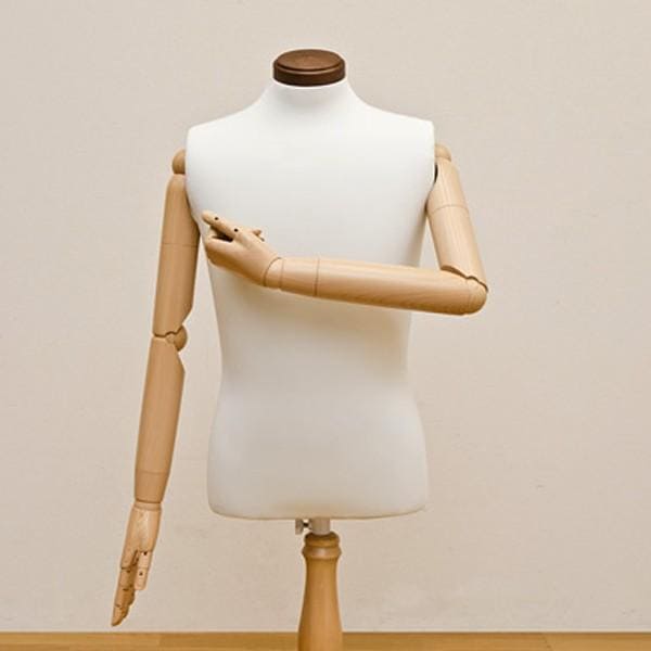 トルソー 男性用 メンズ アームあり 腕付き 手 顔なし 首無し マネキン 高さ調節 調整 変更可能 シンプル おしゃれ オブジェ インテリア