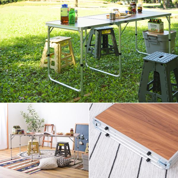 アウトドアテーブル キャンプ アウトドア テーブル 折りたたみ 折り畳みテーブル おしゃれ ハイテーブル ワイド 幅 180cm 天板 便利 持ち運び 携帯 屋外