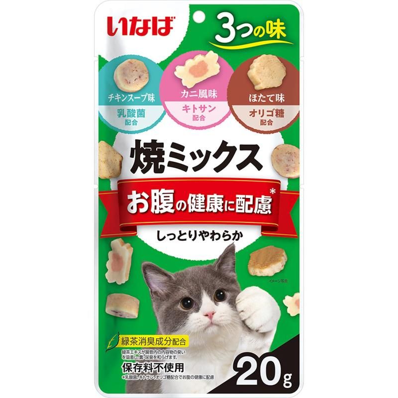 （まとめ買い）いなば 焼ミックス お腹の健康に配慮 20g 猫用おやつ [x36]