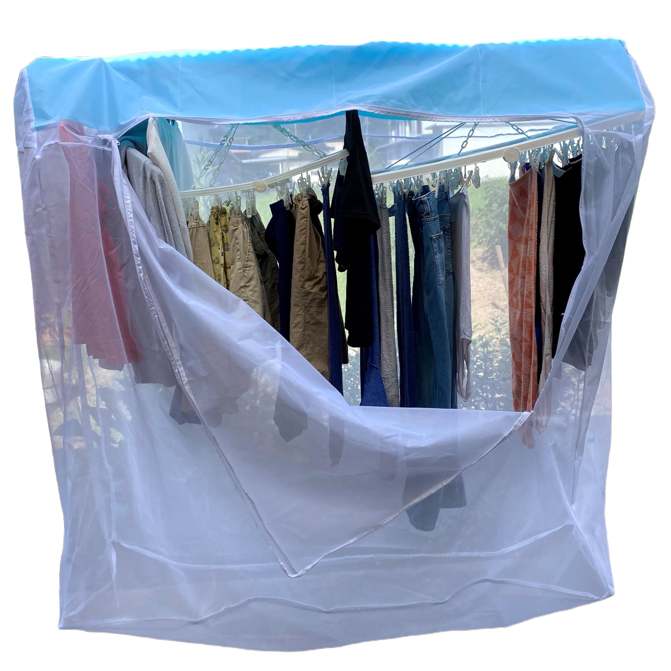 再々販！カメムシ対策 洗濯物に絶対にカメムシが付かない 寄せ付けない カメムシよけ 蜂除け ハチ除け 虫除け 洗濯ネット ベランダ 物干し 洗濯物をネットで囲んで干す 一夜干しネット 干物 干し網 (