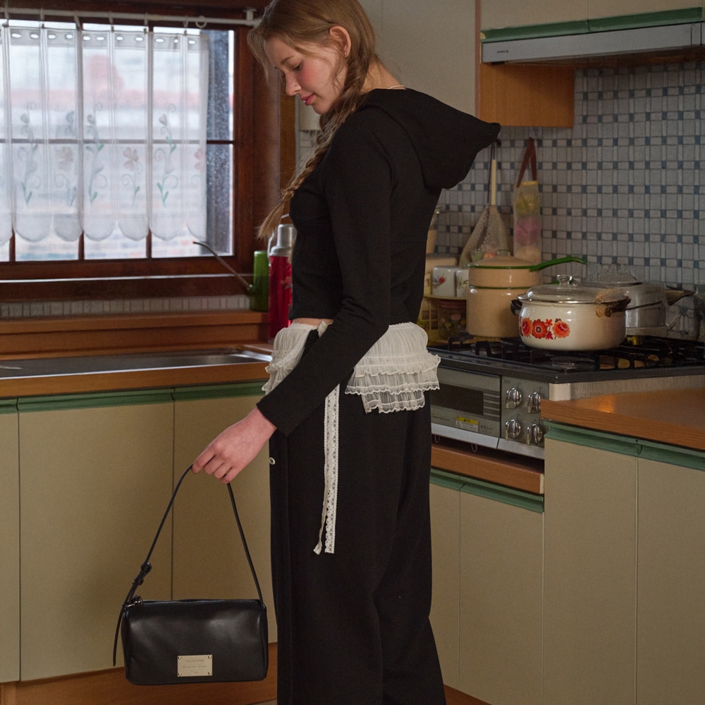 Square Eco Leather Bag [Leather Black]