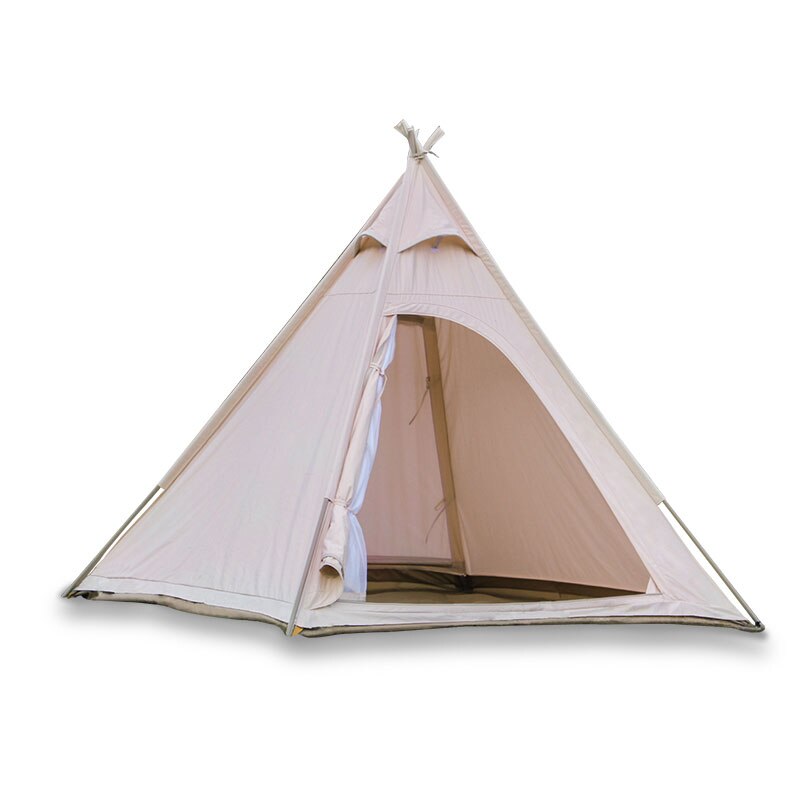 1セット!!!高級インド綿テント 34人用スチールポール屋外キャンプ綿生地テント220x220xH200cm
